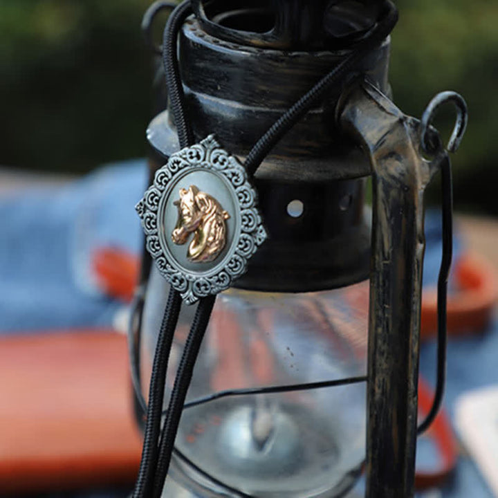 Cravatta Bolo Western Trend Rodeo con testa di cavallo