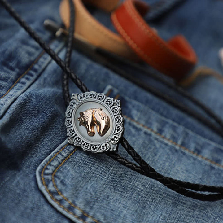 Cravatta Bolo Western Trend Rodeo con testa di cavallo