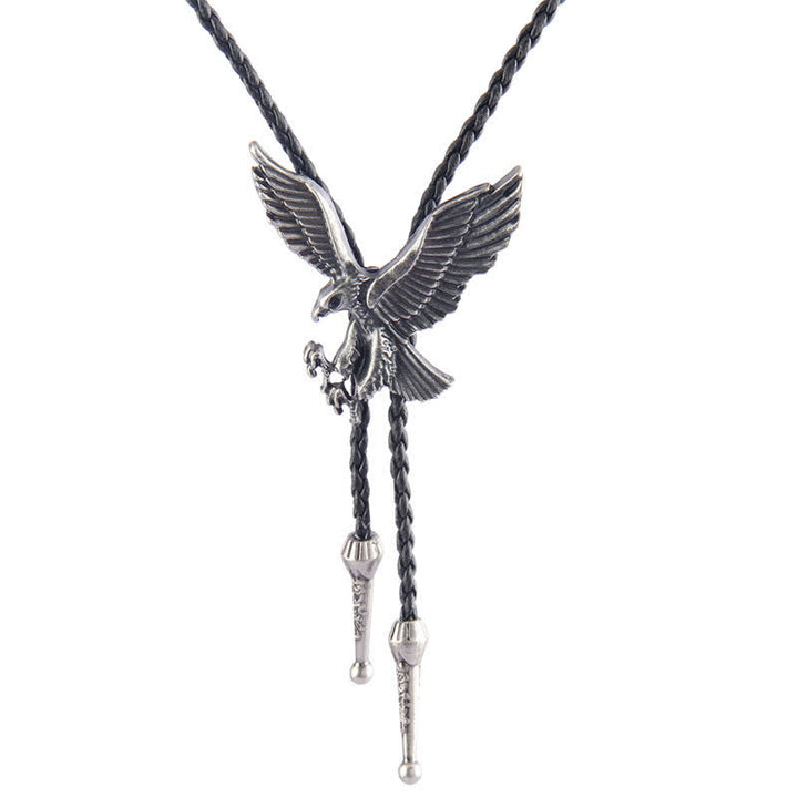 Cravatta Bolo Western con aquila volante