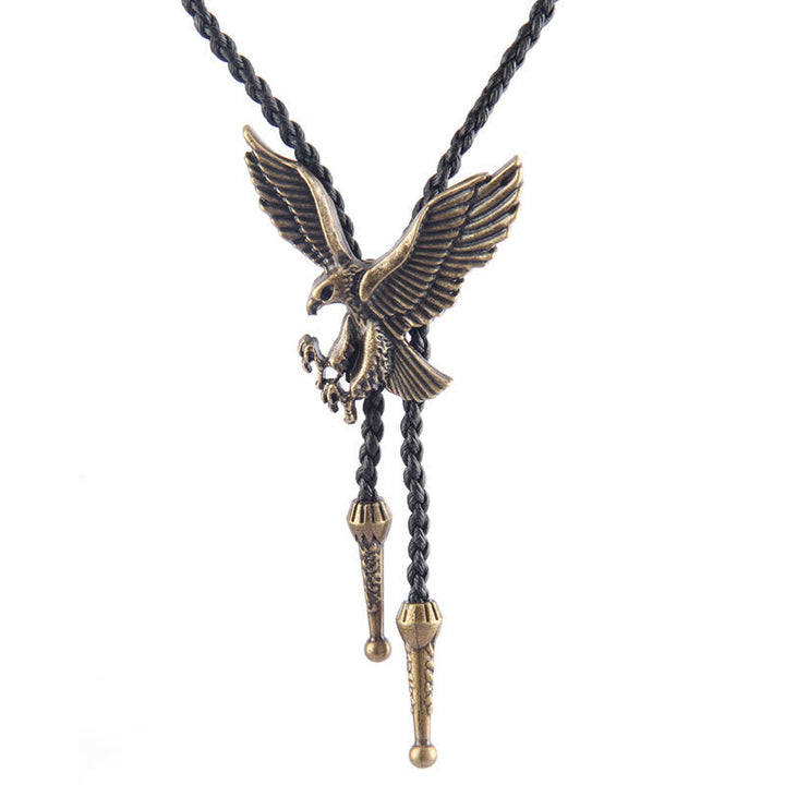 Cravatta Bolo Western con aquila volante