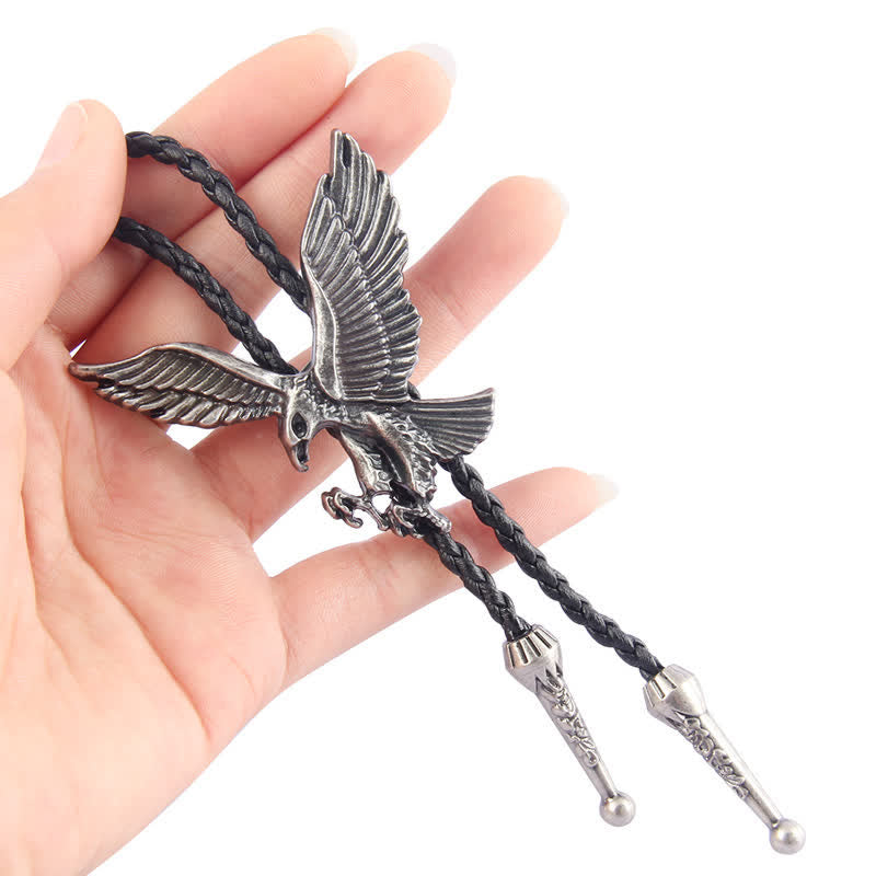 Cravatta Bolo Western con aquila volante