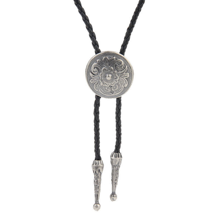 Cravatta Bolo Western con aquila volante - Fiore - Argento antico - image 15