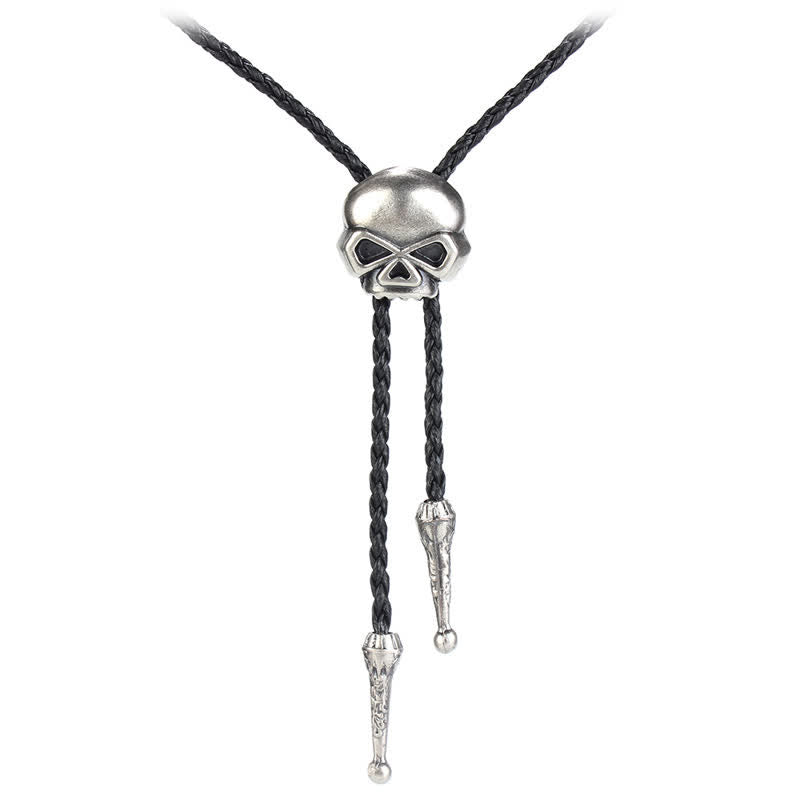 Cravatta Bolo Western con aquila volante - Cranio - Argento antico - image 17