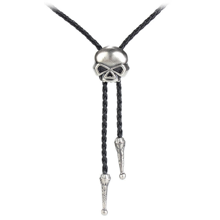 Cravatta Bolo Western con aquila volante - Cranio - Argento antico - image 17
