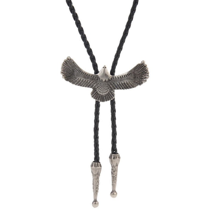 Cravatta Bolo Western con aquila volante