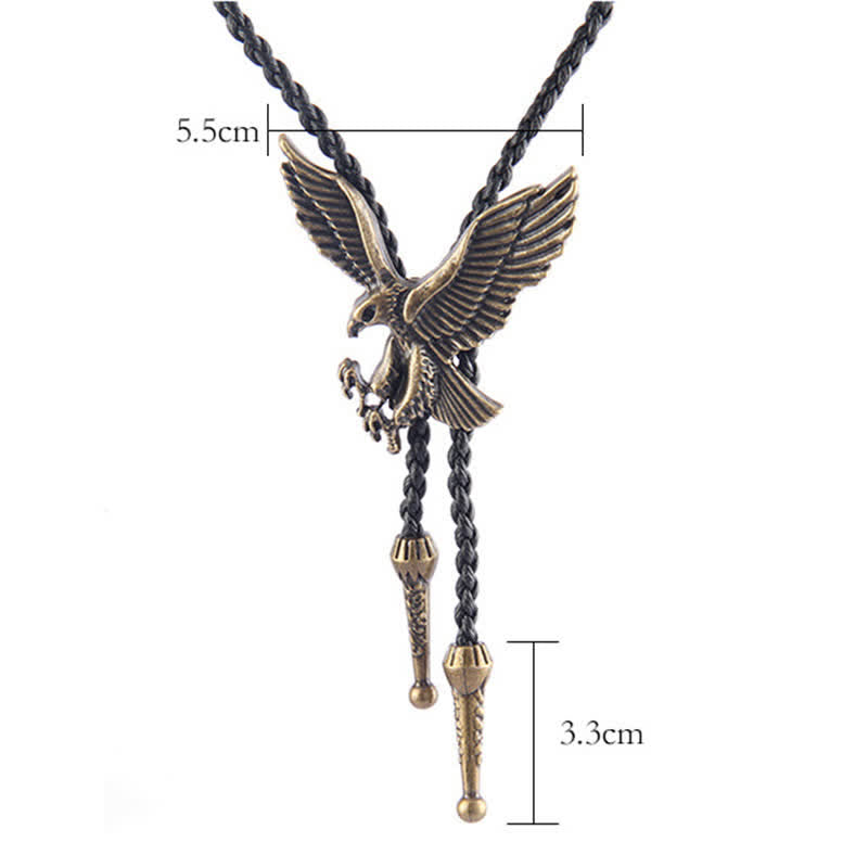 Cravatta Bolo Western con aquila volante