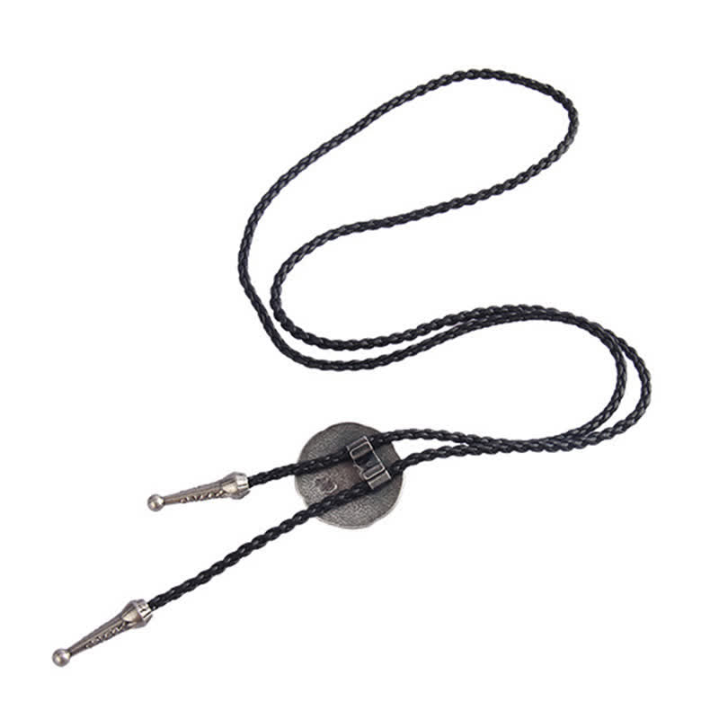 Cravatta Bolo con ciondolo rotondo con nodo celtico vichingo