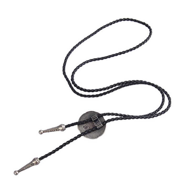 Cravatta Bolo con ciondolo rotondo con nodo celtico vichingo