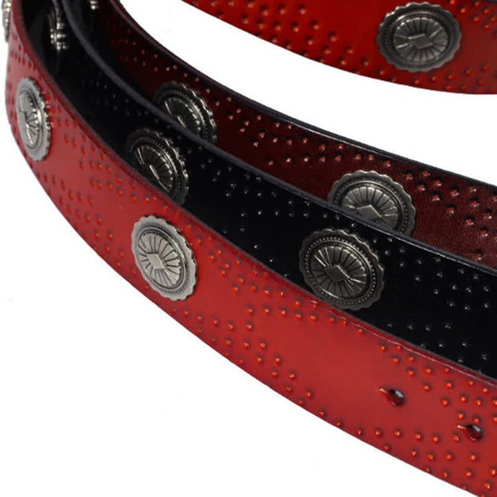 Cintura in pelle con fibbia ovale vintage da uomo