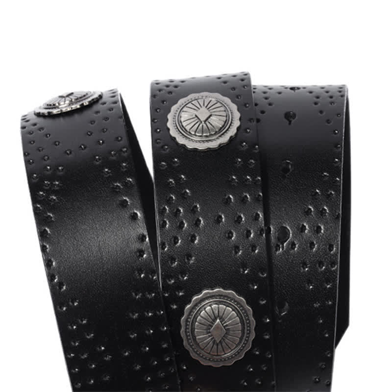 Cintura in pelle con fibbia ovale vintage da uomo