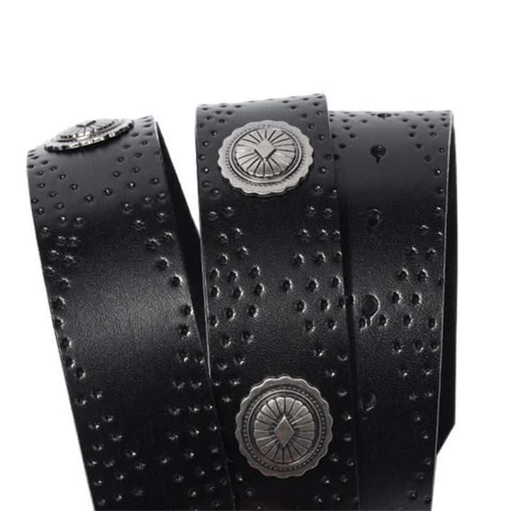 Cintura in pelle con fibbia ovale vintage da uomo