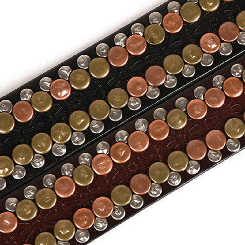 Cintura da uomo in pelle con borchie e bottoni multicolori - image 11
