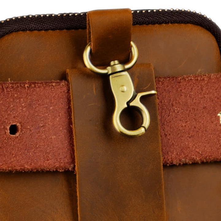 Borsa da viaggio in pelle per cintura, porta cellulare e sigarette