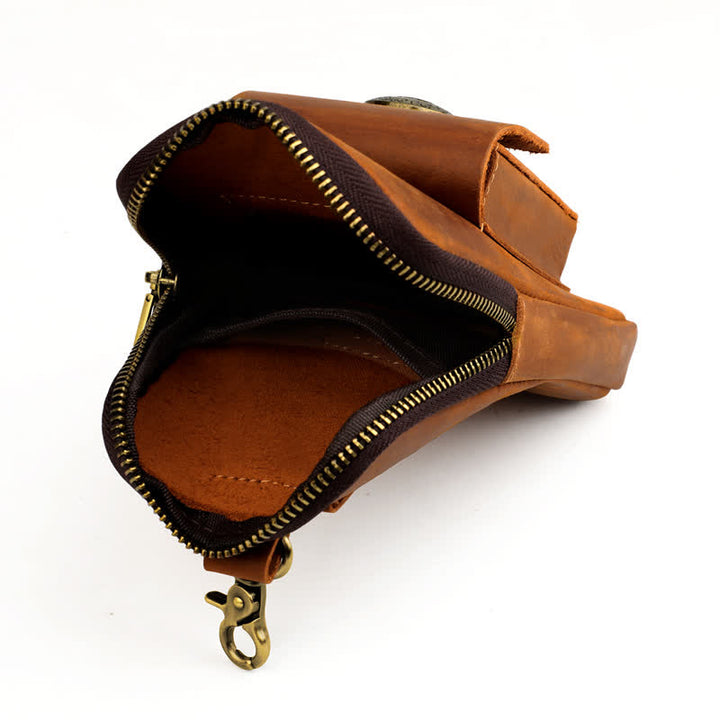 Borsa da viaggio in pelle per cintura, porta cellulare e sigarette