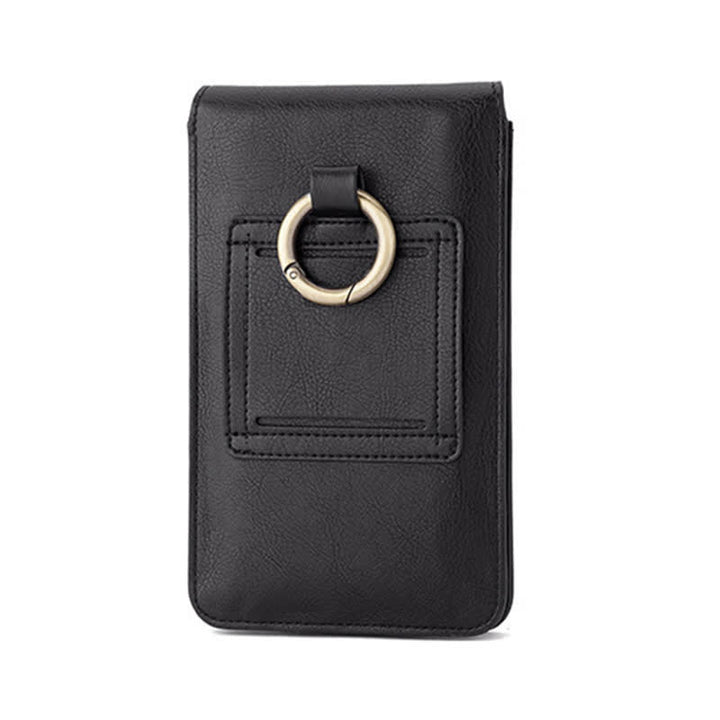 Borsa da cintura in pelle con teschio nero punk e croce