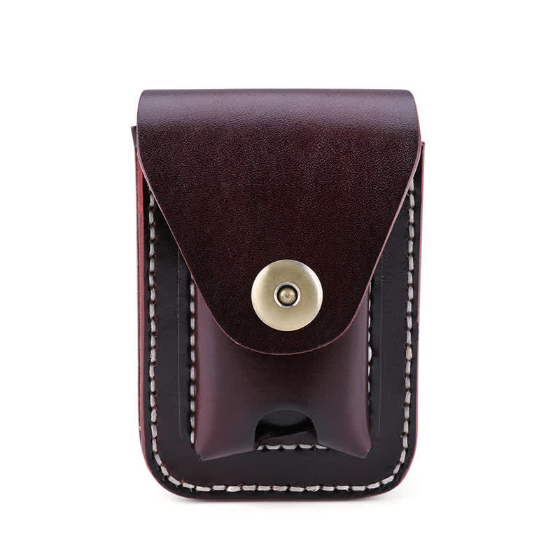 Mini custodia portatile per sigarette in pelle con cintura