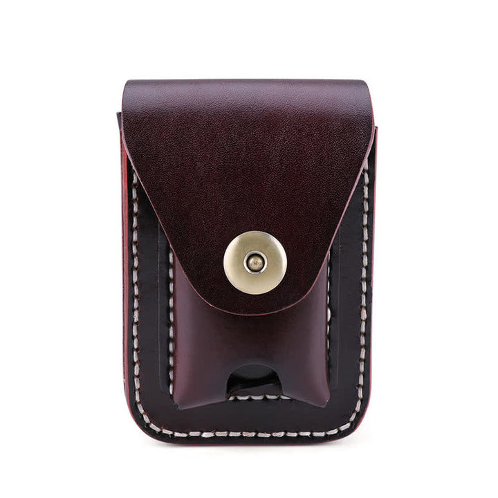 Mini custodia portatile per sigarette in pelle con cintura