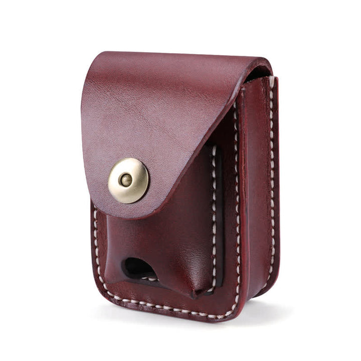 Mini custodia portatile per sigarette in pelle con cintura