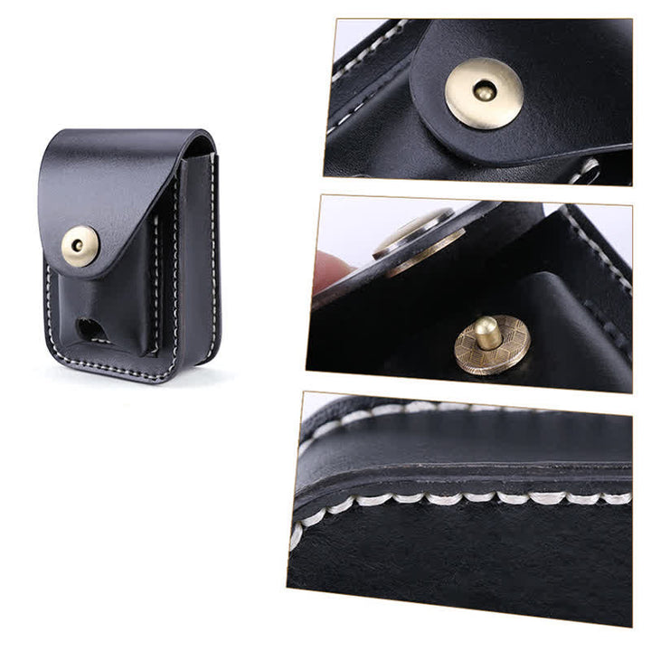 Mini custodia portatile per sigarette in pelle con cintura