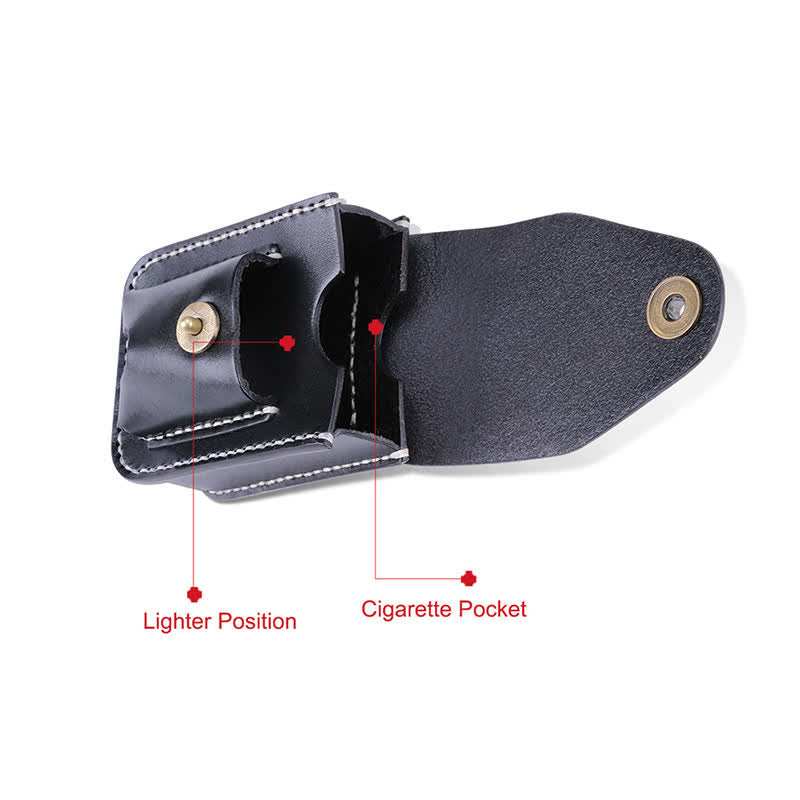 Mini custodia portatile per sigarette in pelle con cintura