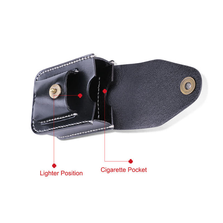 Mini custodia portatile per sigarette in pelle con cintura