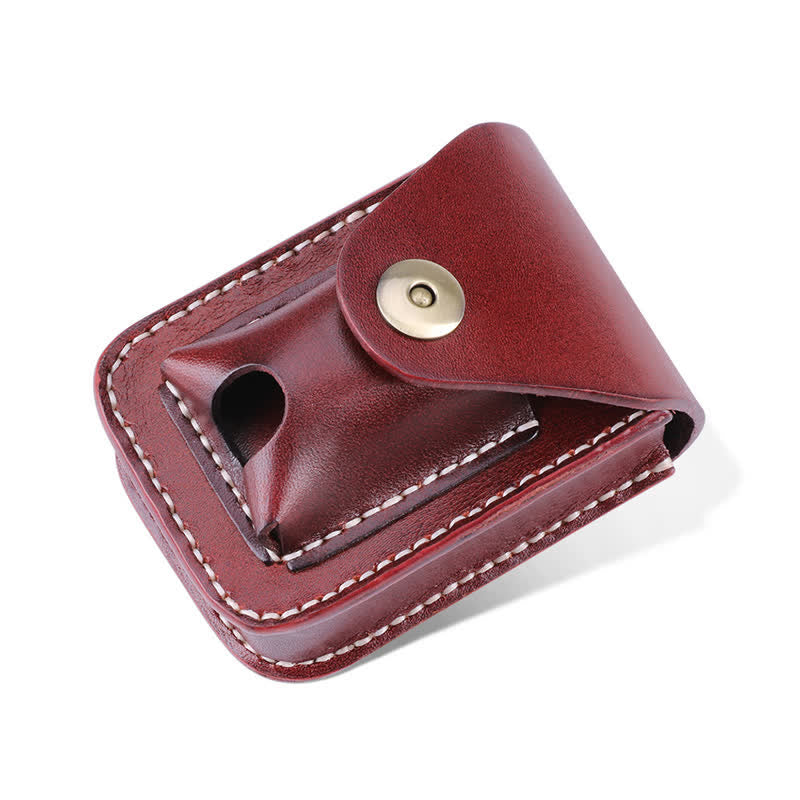 Mini custodia portatile per sigarette in pelle con cintura - image 3