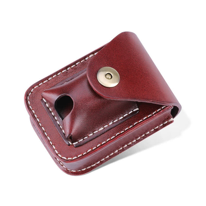 Mini custodia portatile per sigarette in pelle con cintura