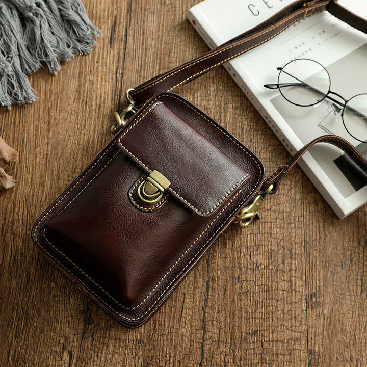 Borsa a tracolla vintage in pelle conciata al vegetale - image 0
