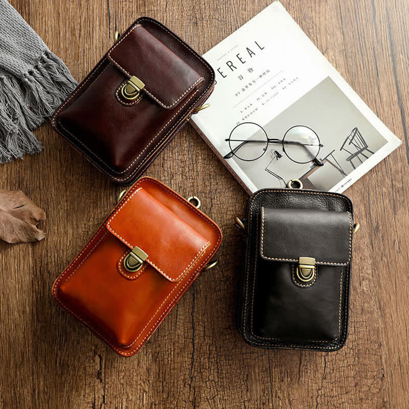 Borsa a tracolla vintage in pelle conciata al vegetale - image 2