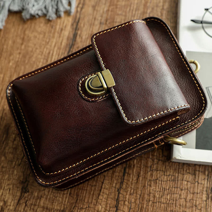 Borsa a tracolla vintage in pelle conciata al vegetale - image 4