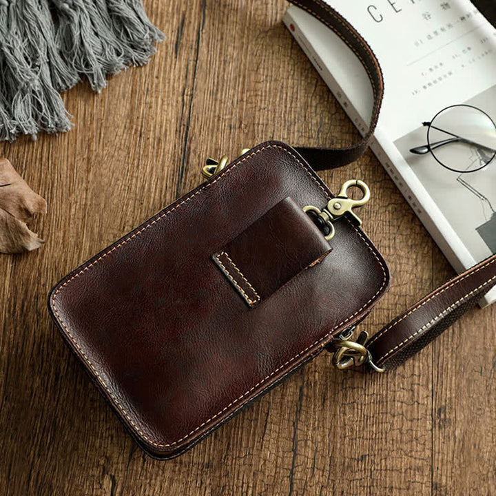 Borsa a tracolla vintage in pelle conciata al vegetale - image 6