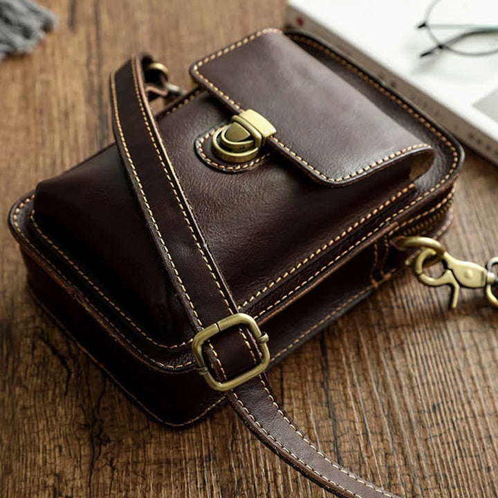 Borsa a tracolla vintage in pelle conciata al vegetale - image 5