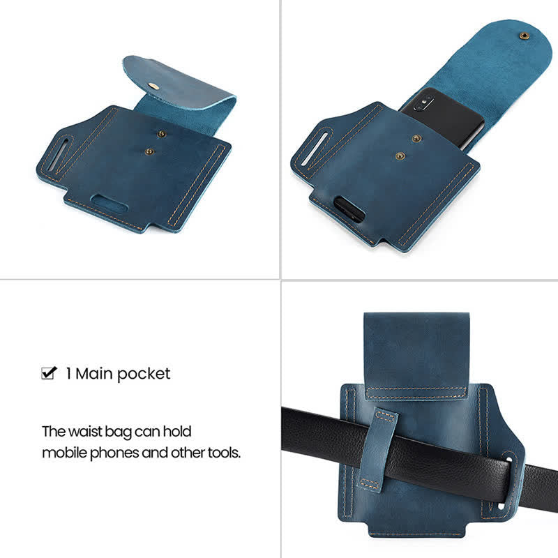 Borsa da cintura in pelle con fodero tattico per telefono da esterno - image 7