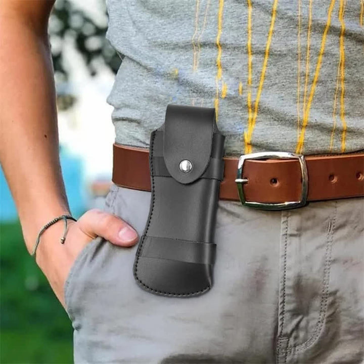 Fodero per coltello pieghevole da escursionismo, borsa in pelle con cintura