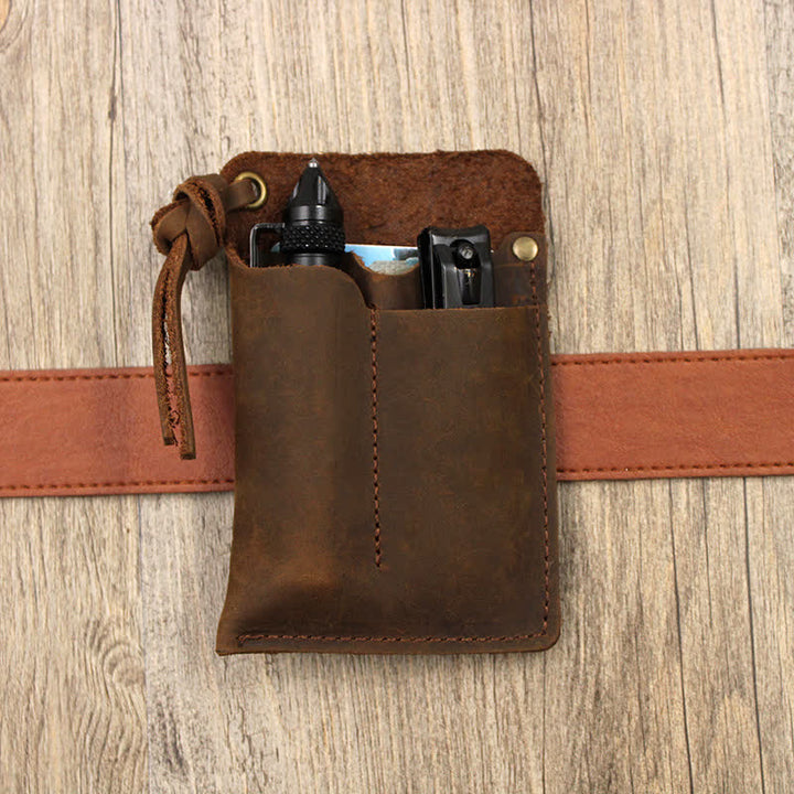 Borsa da cintura in pelle EDC portatile e maneggevole per esterni