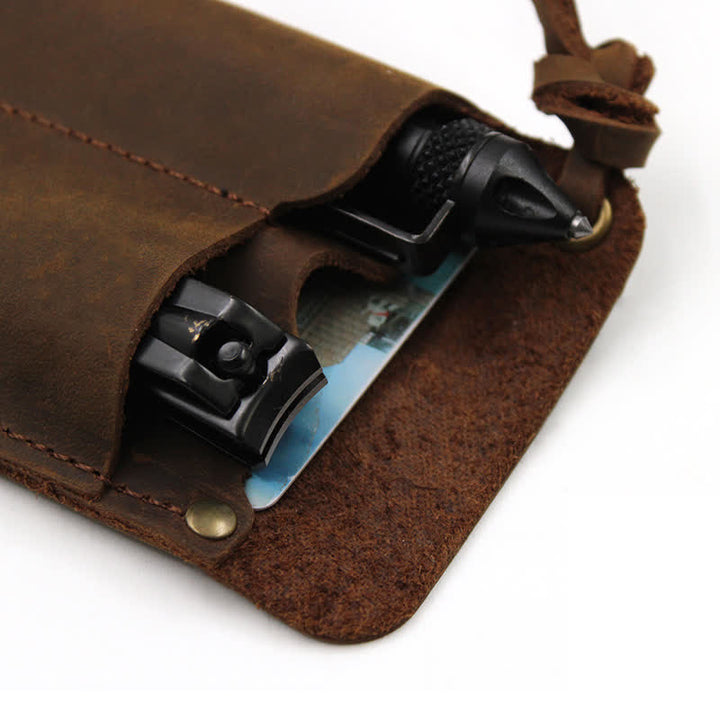 Borsa da cintura in pelle EDC portatile e maneggevole per esterni