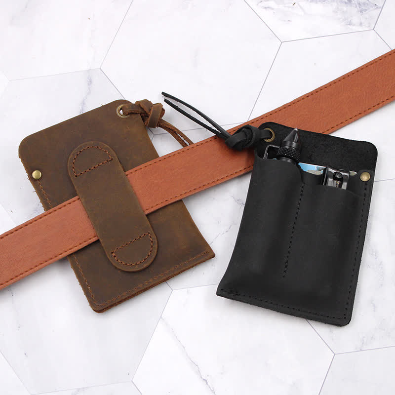 Borsa da cintura in pelle EDC portatile e maneggevole per esterni