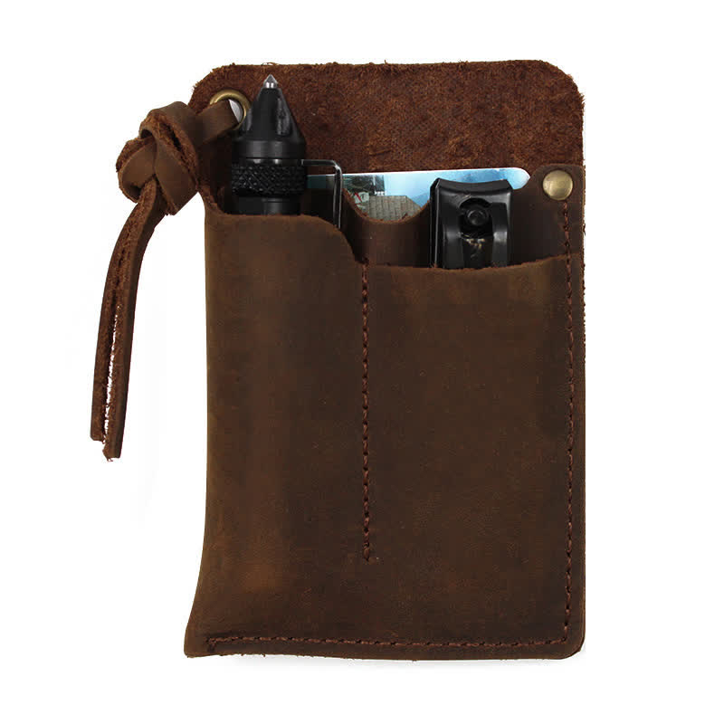 Borsa da cintura in pelle EDC portatile e maneggevole per esterni
