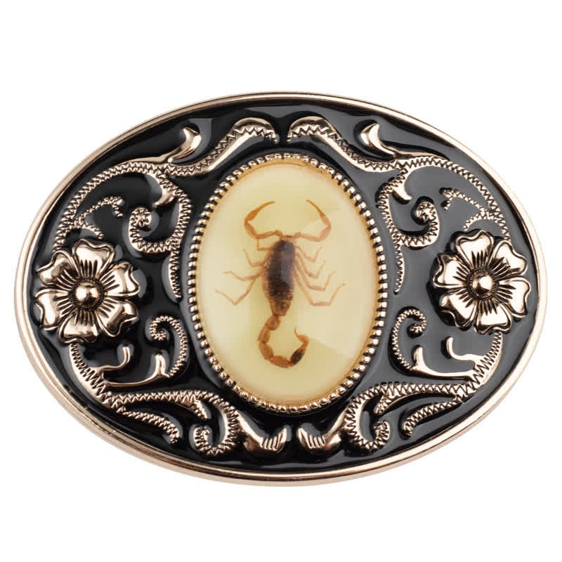Cintura in pelle con fibbia a forma di scorpione luminoso decorativo fai da te da uomo