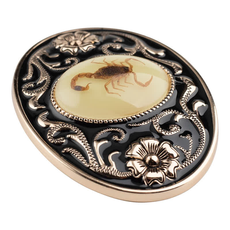 Cintura in pelle con fibbia a forma di scorpione luminoso decorativo fai da te da uomo