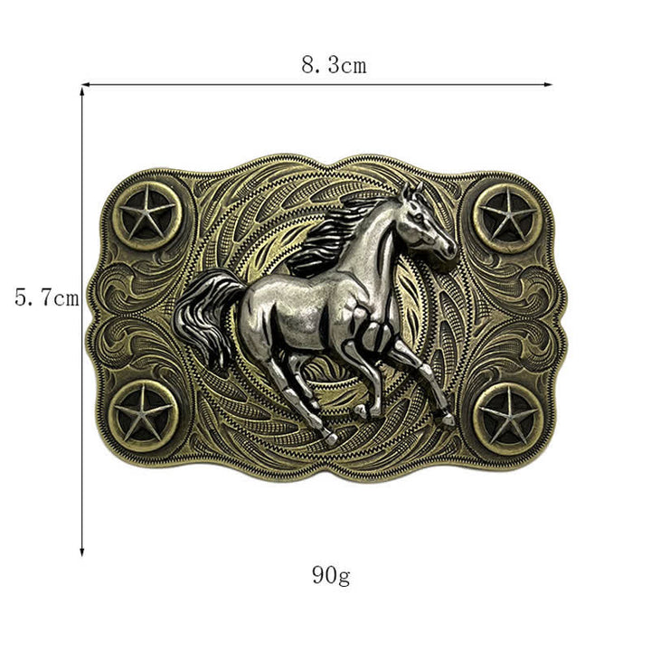 Cintura in pelle fai da te con fibbia Western Wild Horse da uomo