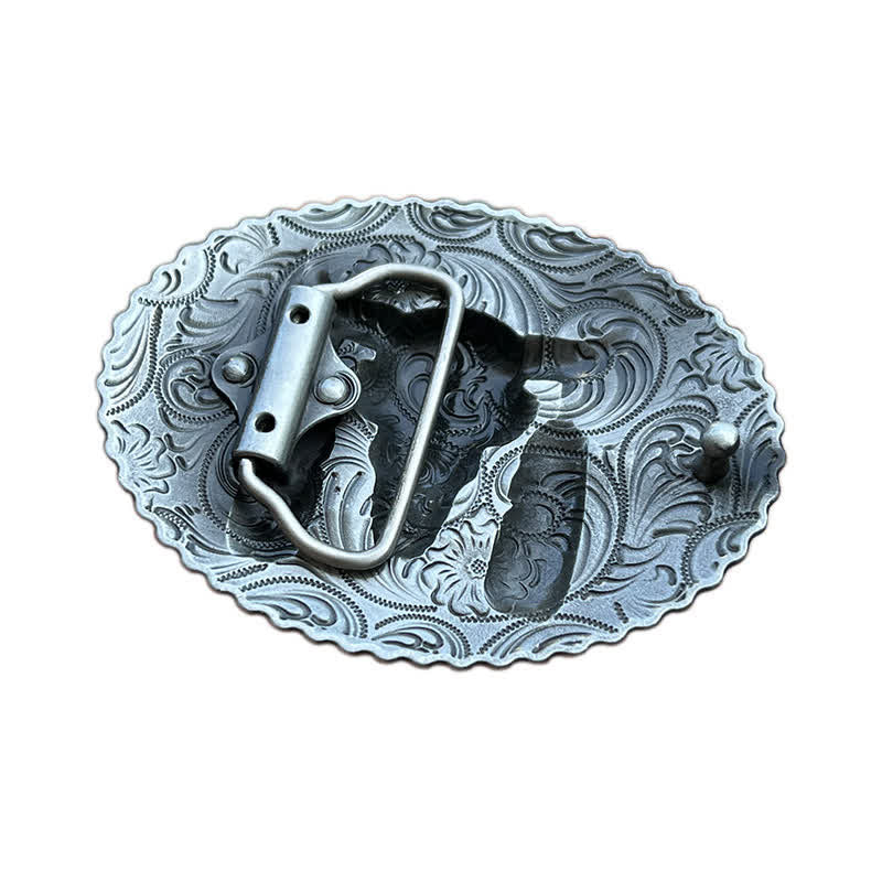 Cintura in pelle con fibbia decorativa etnica a forma di toro fai da te da uomo