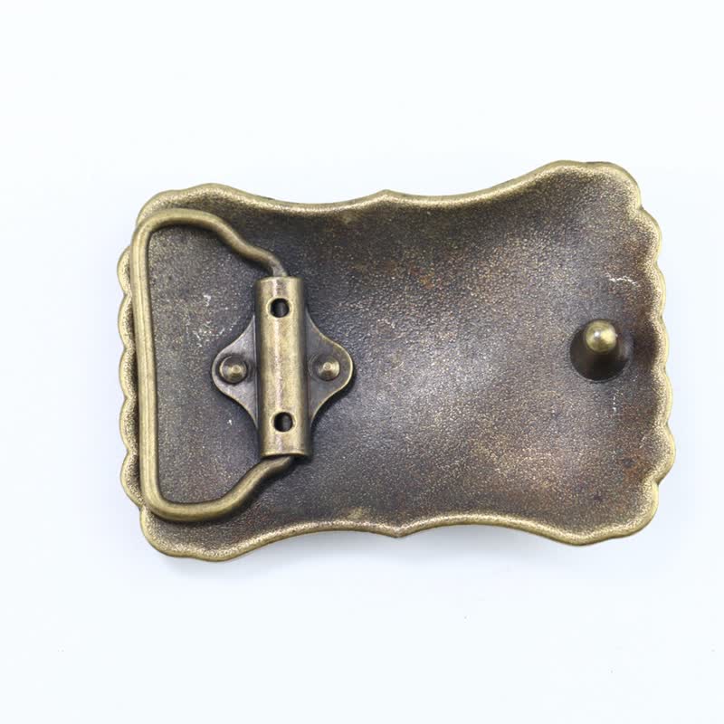 Cintura in pelle con fibbia rettangolare in pietra turchese western fai da te da uomo - image 1