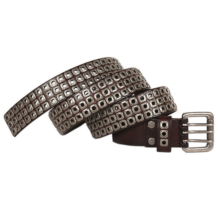 Cintura in pelle con rivetti quadrati punk rock heavy metal
