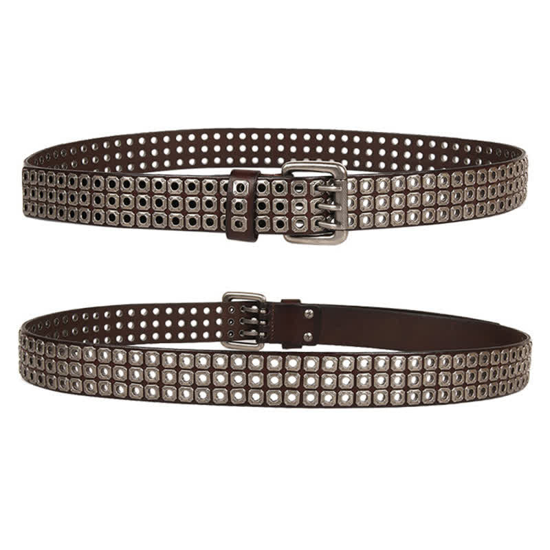 Cintura in pelle con rivetti quadrati punk rock heavy metal