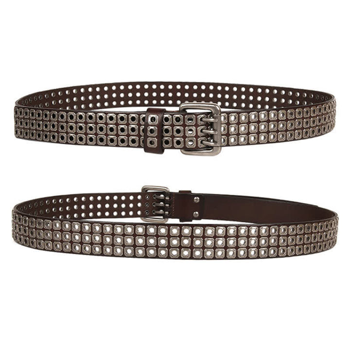 Cintura in pelle con rivetti quadrati punk rock heavy metal