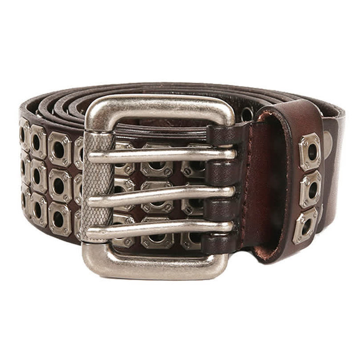 Cintura in pelle con rivetti quadrati punk rock heavy metal