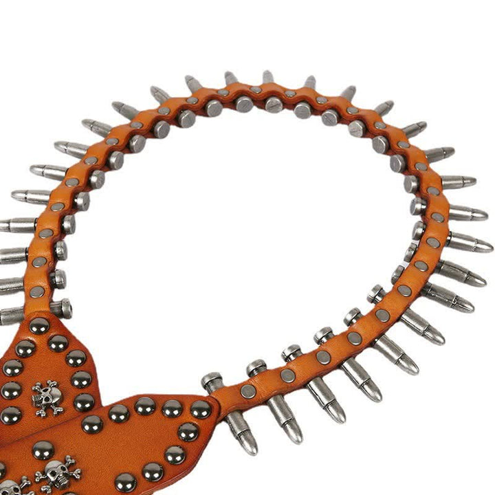 Cintura in pelle con rivetti a proiettile cool e personalità