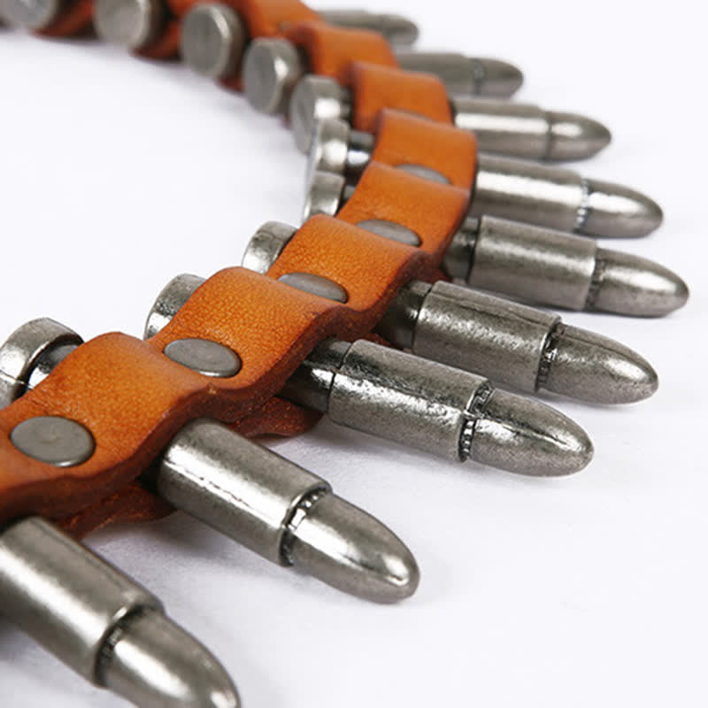 Cintura in pelle con rivetti a proiettile cool e personalità