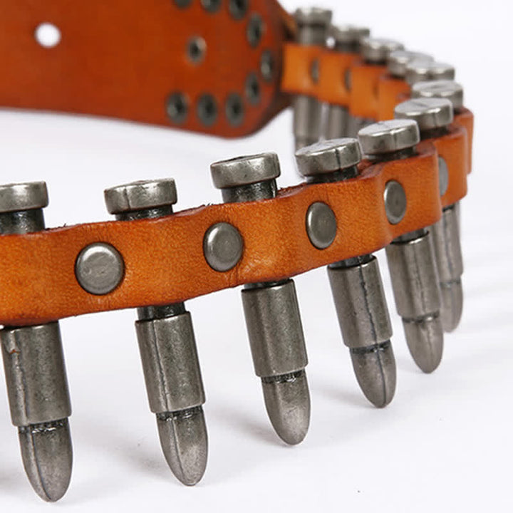Cintura in pelle con rivetti a proiettile cool e personalità